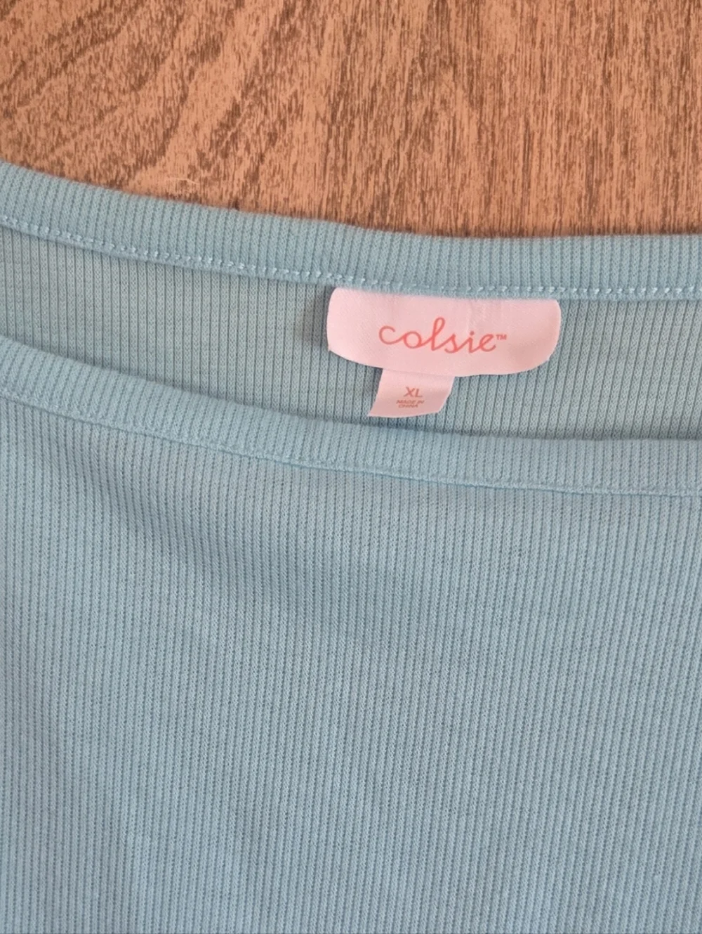 Colsie Sky Blue Ribbed Crop Tank Top - Picture 4 of 4